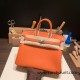 Hermes Birkin 25cm togo 93/Orange Silver Hardware Full Handmade 158 Hermes Birkin 25cm togo 93/Orange Silver Hardware Full Handmade 158