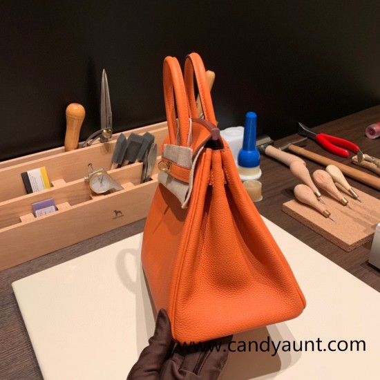 Hermes Birkin 25cm togo 93 /Orange Gold Hardware Full Handmade 159 Hermes Birkin 25cm togo 93 /Orange Gold Hardware Full Handmade 159