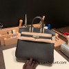 Hermes Birkin 25cm togo 37/Gold & 46 /Ebene Silver Hardware Full Handmade 160