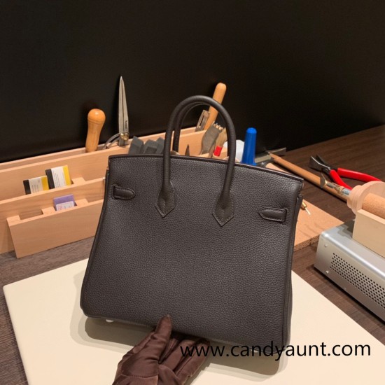Hermes Birkin 25cm togo 37/Gold & 46 /Ebene Silver Hardware Full Handmade 160 Hermes Birkin 25cm togo 37/Gold & 46 /Ebene Silver Hardware Full Handmade 160