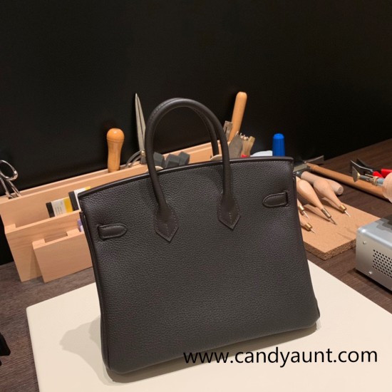 Hermes Birkin 25cm togo o 46/Ebene Silver Hardware Full Handmade 161 Hermes Birkin 25cm togo o 46/Ebene Silver Hardware Full Handmade 161