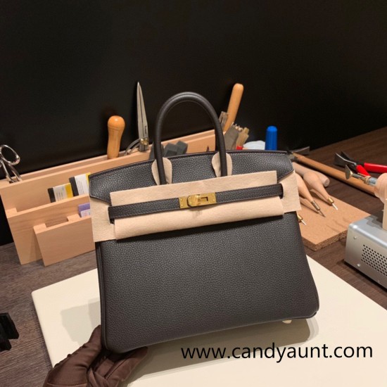 Hermes Birkin 25cm togo 46/Ebene Gold Hardware Full Handmade 162 Hermes Birkin 25cm togo 46/Ebene Gold Hardware Full Handmade 162
