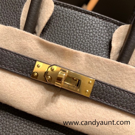 Hermes Birkin 25cm togo 46/Ebene Gold Hardware Full Handmade 162 Hermes Birkin 25cm togo 46/Ebene Gold Hardware Full Handmade 162