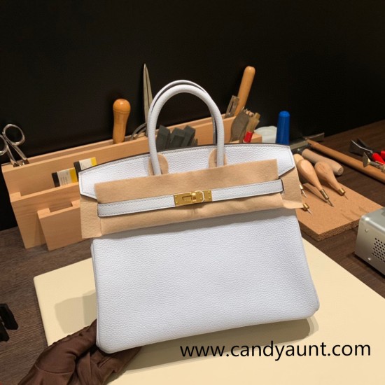 Hermes Birkin 25cm togo 7R /Azur Gold Hardware Full Handmade 163 Hermes Birkin 25cm togo 7R /Azur Gold Hardware Full Handmade 163