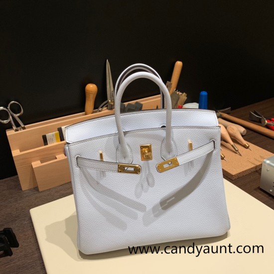 Hermes Birkin 25cm togo 7R /Azur Gold Hardware Full Handmade 163 Hermes Birkin 25cm togo 7R /Azur Gold Hardware Full Handmade 163