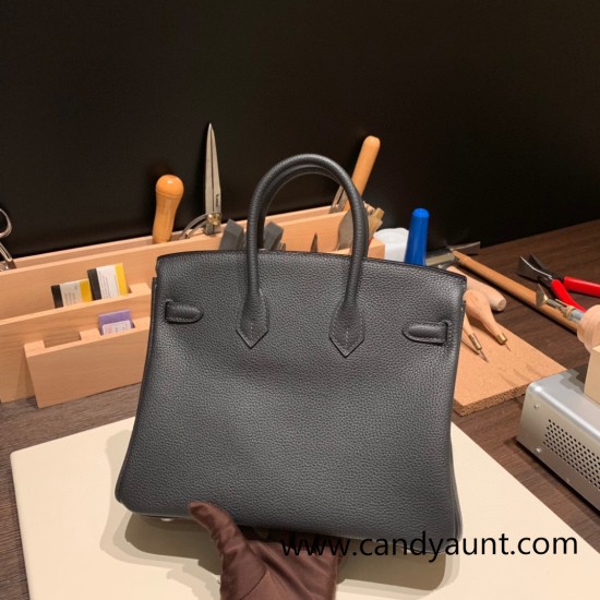 Hermes Birkin 25cm togo 88/ Graphite Silver Hardware Full Handmade 164 Hermes Birkin 25cm togo 88/ Graphite Silver Hardware Full Handmade 164