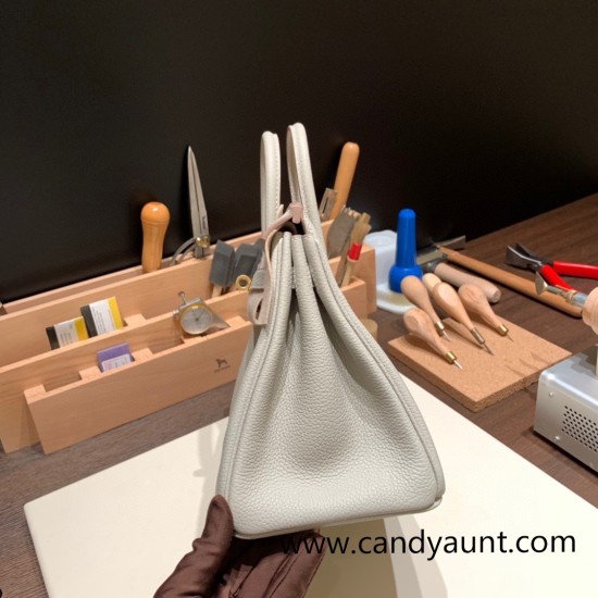 Hermes Birkin 25cm togo 80/Pearl Grey Gold Hardware Full Handmade 167 Hermes Birkin 25cm togo 80/Pearl Grey Gold Hardware Full Handmade 167
