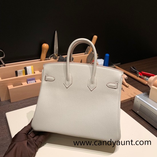 Hermes Birkin 25cm togo 80/Pearl Grey Gold Hardware Full Handmade 167 Hermes Birkin 25cm togo 80/Pearl Grey Gold Hardware Full Handmade 167