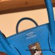 Hermes Birkin 25cm Chevre 0F /Blue Frida Silver Hardware Full Handmade 168 Hermes Birkin 25cm Chevre 0F /Blue Frida Silver Hardware Full Handmade 168