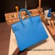 Hermes Birkin 25cm Chevre 0F /Blue Frida Silver Hardware Full Handmade 168 Hermes Birkin 25cm Chevre 0F /Blue Frida Silver Hardware Full Handmade 168