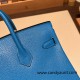 Hermes Birkin 25cm Chevre 0F /Blue Frida Silver Hardware Full Handmade 168 Hermes Birkin 25cm Chevre 0F /Blue Frida Silver Hardware Full Handmade 168