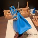 Hermes Birkin 25cm Chevre 0F /Blue Frida Silver Hardware Full Handmade 168 Hermes Birkin 25cm Chevre 0F /Blue Frida Silver Hardware Full Handmade 168