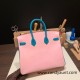 Hermes Birkin 25cm Chevre 3Q/ Rose Sakura & 7F/ Blue Paon Gold Hardware Full Handmade 172 Hermes Birkin 25cm Chevre 3Q/ Rose Sakura & 7F/ Blue Paon Gold Hardware Full Handmade 172