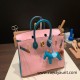 Hermes Birkin 25cm Chevre 3Q/ Rose Sakura & 7F/ Blue Paon Gold Hardware Full Handmade 172 Hermes Birkin 25cm Chevre 3Q/ Rose Sakura & 7F/ Blue Paon Gold Hardware Full Handmade 172