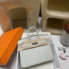 【Birkin Bag 】Togo 25cm Gris Neve  OW Silver 