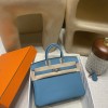 【Birkin Bag 】Togo 25cm 7B Turquoise Blue Silver 