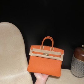 【Birkin 25cm Togo】93 Orange  ×K5 Tosca   Gold