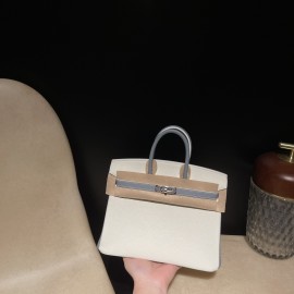 【 HERMES】Birkin 25 Togo  01 White  ×J7 Blue Lin Silver