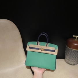 【 HERMES】Birkin 25 Epsom  1K  Bambou   ×73 Blue Saphir  Gold 