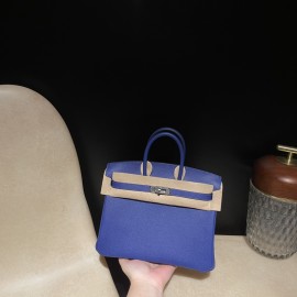 【 HERMES】Birkin 25 Epsom  7T Blue Electric Silver