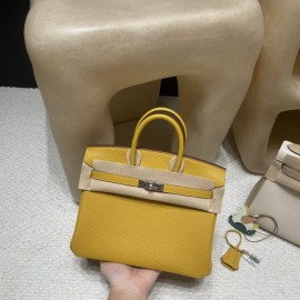 【 HERMES】Birkin 25 Togo  9D Jaune Ambre Silver