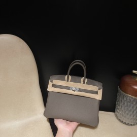 【NEW】 HERMES Birkin 25 Togo  8F Etain  ×1F Argile   Silver