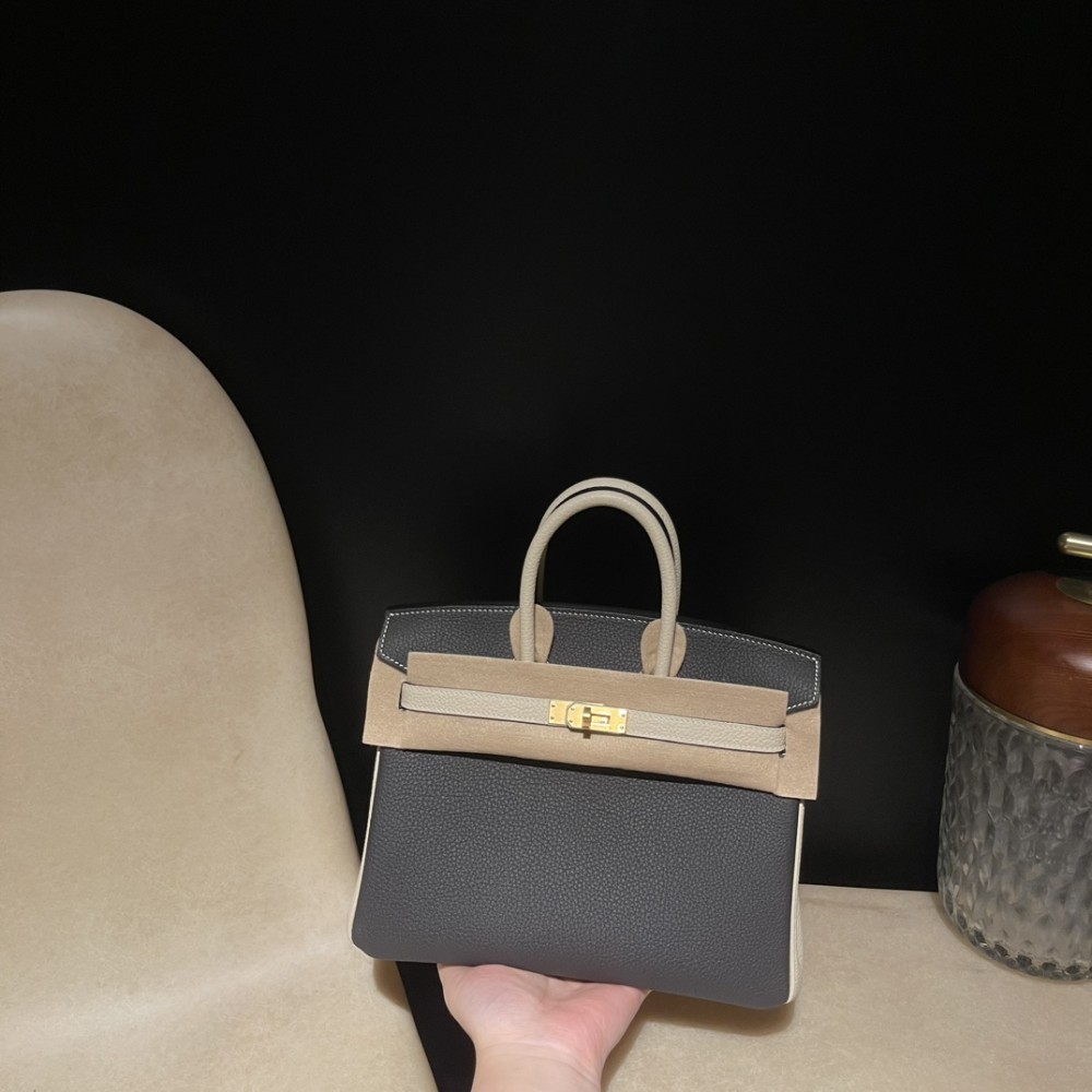 【NEW】 HERMES Birkin 25 Togo  88 Graphite ×10 Craie   Gold 
