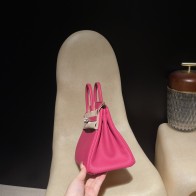 【NEW】 HERMES Birkin 25 Togo  E5 Rose Tyrien ×S3 Rouge Cœur Silver