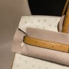 3C/Parchemin & 22/Saffron Rare Color Block 25cm Birkin｜Soft Material, Smooth Surface, Excellent Breathability, High Wear Resistance! Hermès Birkin Ostrich 25cm Gold Hardware  