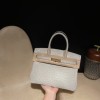 4Z Gold Hardware 4Z/Gris Mouette Hermès Birkin Ostrich 25cm High-End Custom-Made Birkin 30cm South African KK Ostrich  