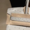 4Z Gold Hardware 4Z/Gris Mouette Hermès Birkin Ostrich 25cm High-End Custom-Made Birkin 30cm South African KK Ostrich  
