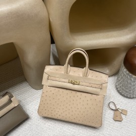 S2 Trench Gold Hardware Hermès Birkin Ostrich 25cm High-End Custom-Made Birkin 25cm South African KK Ostrich  