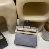 R2 Blue Agate & 77/Blue Iris Gold Hardware Hermès Birkin Ostrich 25cm High-End Custom-Made 25 Birkin South African KK Ostrich  