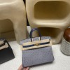 R2 Blue Agate & 77/Blue Iris Gold Hardware Hermès Birkin Ostrich 25cm High-End Custom-Made 25 Birkin South African KK Ostrich  