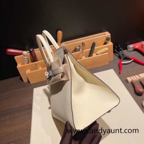 Hermes Birkin25 sellier Epsom I2 Nata Full Handmade birkin25-w004 Hermes Birkin25 sellier Epsom I2 Nata Full Handmade birkin25-w004