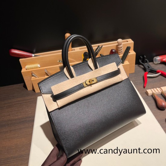 Hermes Birkin25 sellier Epsom 89 Black (Noir) Full Handmade birkin25-w012 Hermes Birkin25 sellier Epsom 89 Black (Noir) Full Handmade birkin25-w012