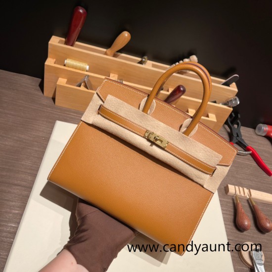 Hermes Birkin25 sellier Epsom 37 Gold Full Handmade birkin25-w015 Hermes Birkin25 sellier Epsom 37 Gold Full Handmade birkin25-w015