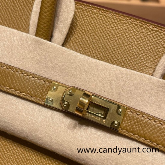 Hermes Birkin25 sellier Epsom Bronze color Madame calfskin Full Handmade birkin25-w016 Hermes Birkin25 sellier Epsom Bronze color Madame calfskin Full Handmade birkin25-w016
