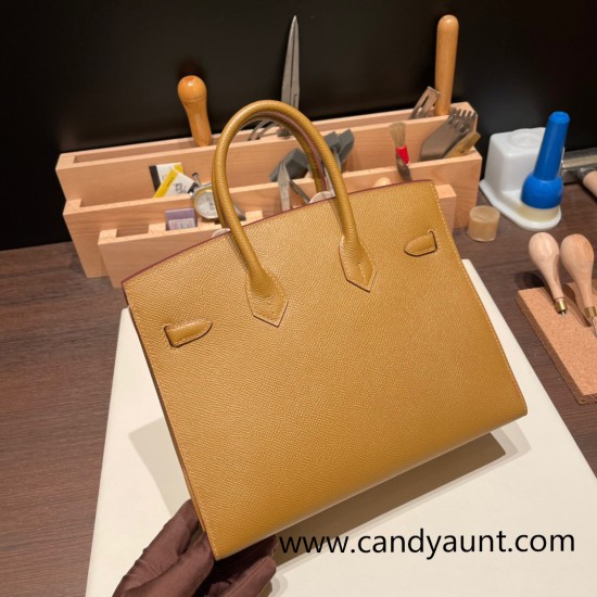 Hermes Birkin25 sellier Epsom Bronze color Madame calfskin Full Handmade birkin25-w016 Hermes Birkin25 sellier Epsom Bronze color Madame calfskin Full Handmade birkin25-w016