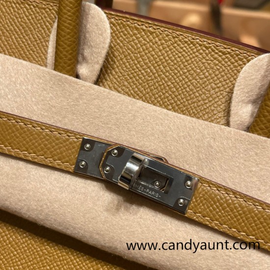 Hermes Birkin25 sellier Epsom U8 Bronze Dore Full Handmade birkin25-w017 Hermes Birkin25 sellier Epsom U8 Bronze Dore Full Handmade birkin25-w017