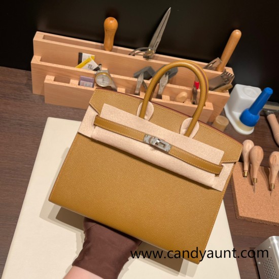 Hermes Birkin25 sellier Epsom U8 Bronze Dore Full Handmade birkin25-w017 Hermes Birkin25 sellier Epsom U8 Bronze Dore Full Handmade birkin25-w017