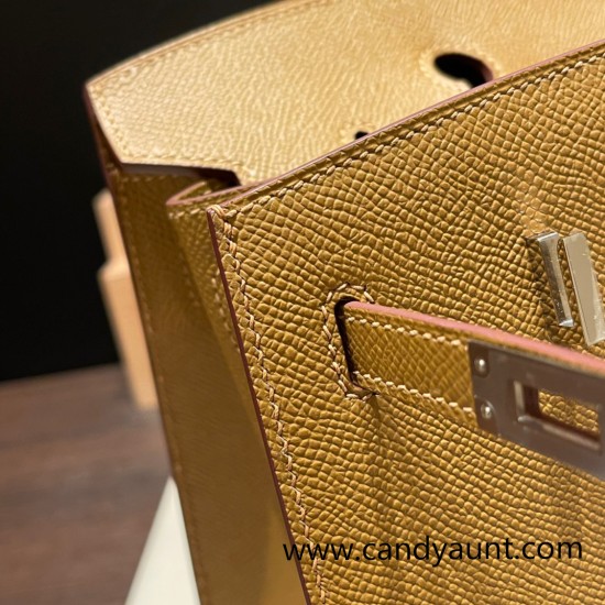 Hermes Birkin25 sellier Epsom U8 Bronze Dore Full Handmade birkin25-w017 Hermes Birkin25 sellier Epsom U8 Bronze Dore Full Handmade birkin25-w017