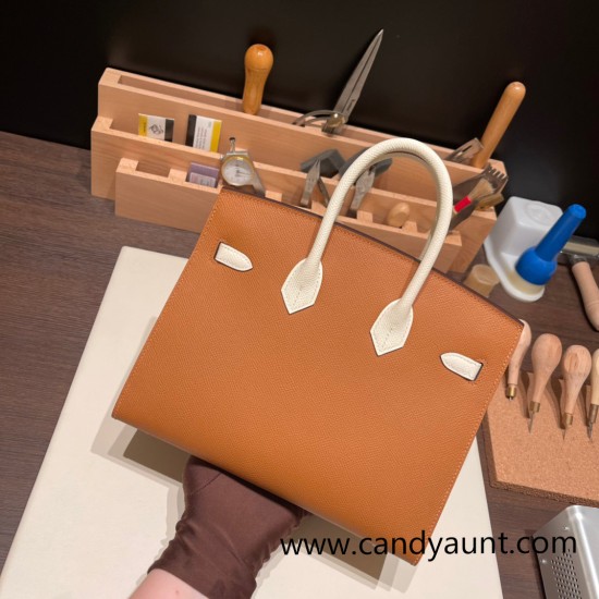 Hermes Birkin25 sellier Epsom I2 Nata Full Handmade birkin25-w018 Hermes Birkin25 sellier Epsom I2 Nata Full Handmade birkin25-w018