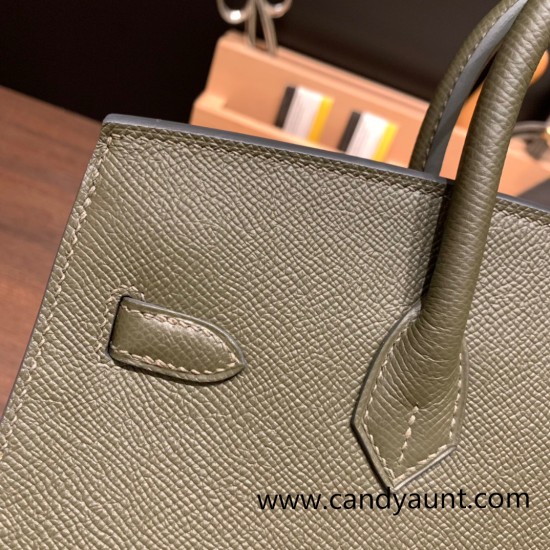Hermes Birkin25 sellier Epsom C6 Vert Gris Full Handmade birkin25-w019 Hermes Birkin25 sellier Epsom C6 Vert Gris Full Handmade birkin25-w019