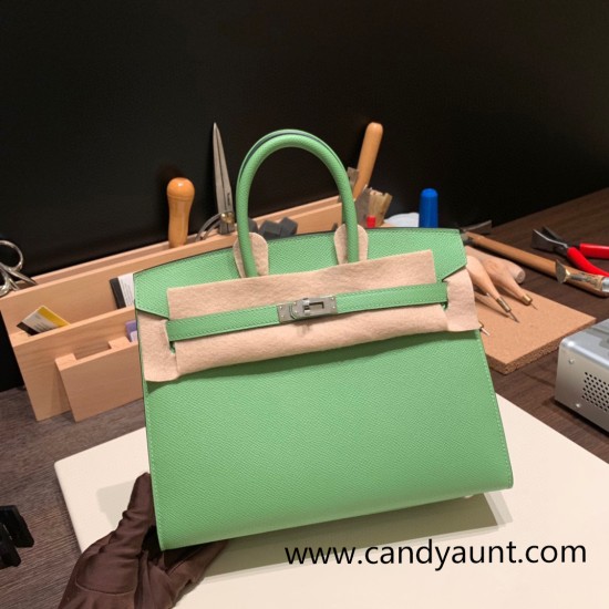 Hermes Birkin25 sellier Epsom 3I Vert Criquet Full Handmade birkin25-w026 Hermes Birkin25 sellier Epsom 3I Vert Criquet Full Handmade birkin25-w026