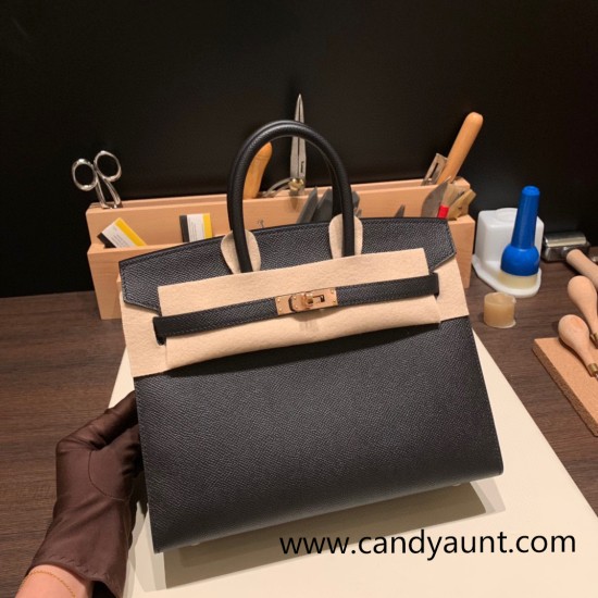 Hermes Birkin25 sellier Epsom 89 Black (Noir) Full Handmade birkin25-w029 Hermes Birkin25 sellier Epsom 89 Black (Noir) Full Handmade birkin25-w029
