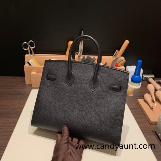 Hermes Birkin25 sellier Epsom 89 Black (Noir) Full Handmade birkin25-w029 Hermes Birkin25 sellier Epsom 89 Black (Noir) Full Handmade birkin25-w029