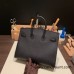 Hermes Birkin25 sellier Epsom 89 Black (Noir) Full Handmade birkin25-w029