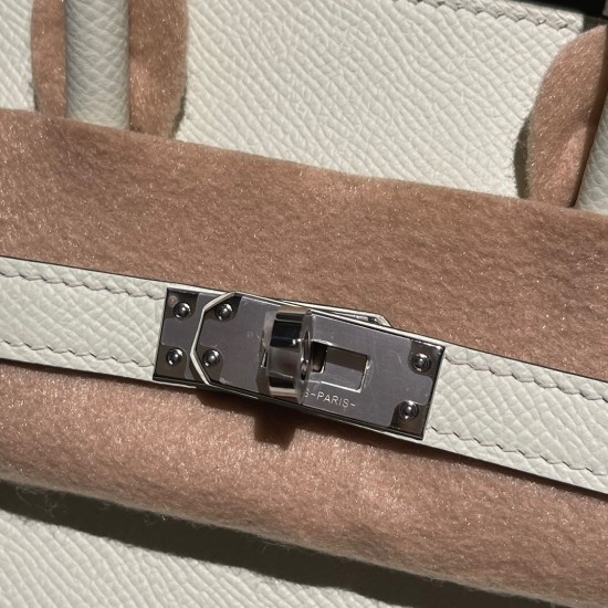 Birkin25 sellier Epsom 0S vertdeau Silver Hardware Full Handmade Birkin25 sellier Epsom 0S vertdeau Silver Hardware Full Handmade