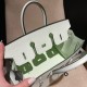 Birkin25 sellier Epsom 0S vertdeau Silver Hardware Full Handmade Birkin25 sellier Epsom 0S vertdeau Silver Hardware Full Handmade